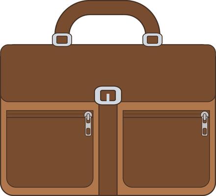 Briefcase Business Work Bag Document Concept Illustration Graphic Element Art Card