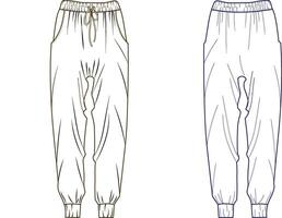 the bottom of the pants has a white outline. vector