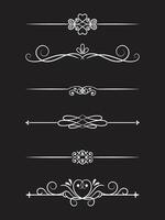 Borders and dividers in retro style, floral elements royalty vector