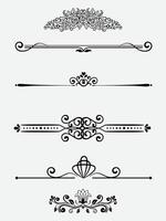 Borders and dividers in retro style, floral elements royalty vector