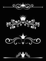 Borders and dividers in retro style, floral elements royalty vector