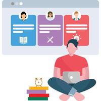 student choosing course tutor vector