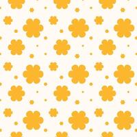 Cute Orange flower color seamless pattern vector