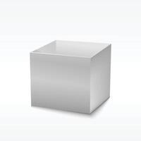 Empty white box on white vector