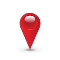 Red pin map location on white vector