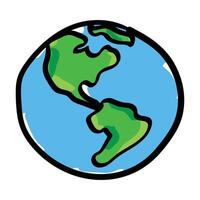 Hand drawn earth on white background vector