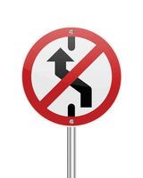 Do not change lane to the left traffic sign vector