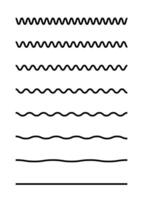 Set of wavy horizontal lines on white vector