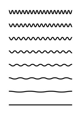 Set of wavy horizontal lines on white