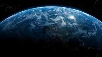 Blue planet earth view from space photo