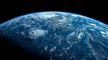 Blue planet earth view from space photo