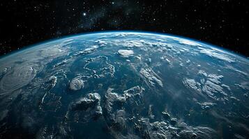 Blue planet earth view from space photo