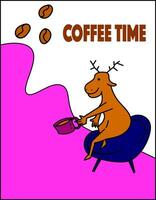 coffee time poster design for background, banner, poster, etc vector