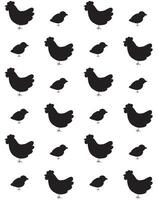 Seamless pattern of doodle chicken vector