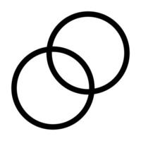 Simple circle intersection icon. vector