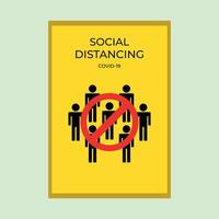 minimalist social distancing flat poster illustration design, the beatles inspiration vector