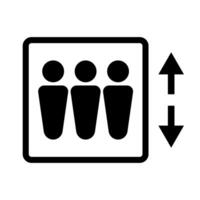Three people and elevator icon. vector