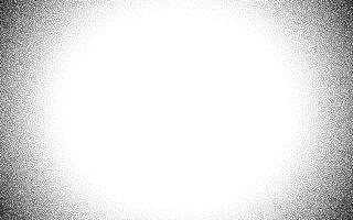Vignette overlay black noise stipple dots halftone background, Circular gradation with grainy texture pattern vector