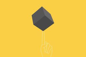 illustration hands holding easy boxes. opportunity, easy problem and problem solving concept vector