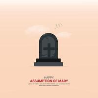 Assumption of Mary Crative Ads Design. Assumption of Mary icon isolated on Template for background. Assumption of Mary Poster, . illustration, August 8. Important day vector