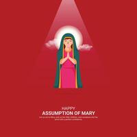 Assumption of Mary Crative Ads Design. Assumption of Mary icon isolated on Template for background. Assumption of Mary Poster, . illustration, August 8. Important day vector