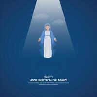 Assumption of Mary Crative Ads Design. Assumption of Mary icon isolated on Template for background. Assumption of Mary Poster, . illustration, August 8. Important day vector