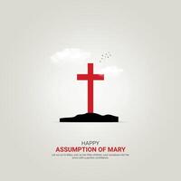 Assumption of Mary Crative Ads Design. Assumption of Mary icon isolated on Template for background. Assumption of Mary Poster, . illustration, August 8. Important day vector