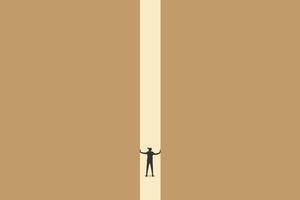 Business creative solution, break free of convention, stereotype, concept. Symbol of challenge. vector