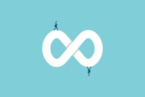 infinity symbol community connection. Symbol of cooperation, process, solution. vector