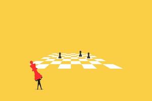 man bring chess king to play game. concept of business strategy and win competition vector