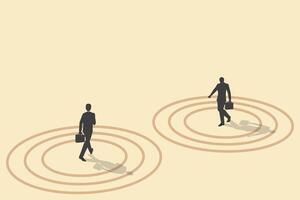 businessman walking on the point. Concept of move forward, opportunity, ambition, motivation in business. vector