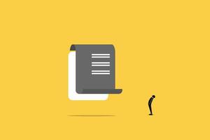 Male worker add files to big folder. Storage and indexing of information. User and data archive. Database, searching info. businessman looking up the file. vector