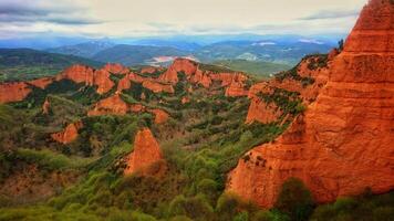 Las Medulas landscape and scenery, ancient Roman goldmines, 20km southwest of Ponferrada, once served as the main source of gold for the entire Roman Empire photo
