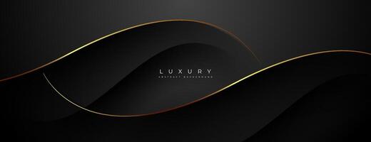 black and gold abstract background with overlapping lines texture vector