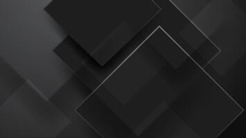 black abstract background with overlapping square shapes vector