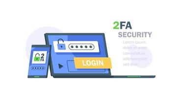 Two steps authentication. Verification code message on smartphone. Notice with code for secure login or sign in. Two factor verification via laptop and phone vector