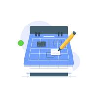 Calendar and pencil marking one day on it,Time management concept vector