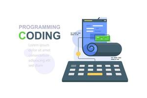 App development and creation,Coding and programming. SEO. Search engine optimization vector