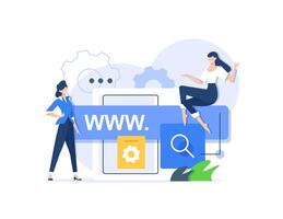 Landing page template of domain. Modern flat design concept of web page design for website and mobile website. Easy to edit and customize vector