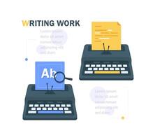Workplace with typewriter,blogging,Storytelling technique vector