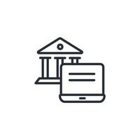 online academy icon. .Editable stroke.linear style sign for use web design,logo.Symbol illustration. vector