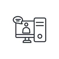 mentor online icon. .Editable stroke.linear style sign for use web design,logo.Symbol illustration. vector