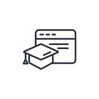 educational website icon. .Editable stroke.linear style sign for use web design,logo.Symbol illustration. vector