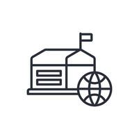 online school icon. .Editable stroke.linear style sign for use web design,logo.Symbol illustration. vector