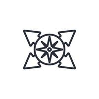 Compass icon. .Editable stroke.linear style sign for use web design,logo.Symbol illustration. vector