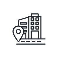 city map icon. .Editable stroke.linear style sign for use web design,logo.Symbol illustration. vector