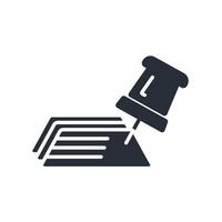 push pin icon. .Editable stroke.linear style sign for use web design,logo.Symbol illustration. vector
