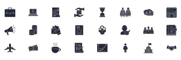 head hunting business icons set, Included icons as Briefcase, Target, Handshake, Calendar and more symbols collection, logo isolated illustration vector