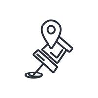 map pin icon. .Editable stroke.linear style sign for use web design,logo.Symbol illustration. vector