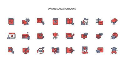 Online education icon set..Editable stroke.linear style sign for use web design,logo.Symbol illustration. vector